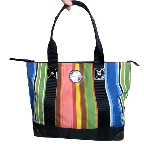 Franco Sarto Handbags - Franco Sarto Multicolor Nylon Shoulder Tote Bag with Smartlyte